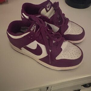 Nike Dunk Low Purple and White Shoes